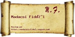Madacsi Fidél névjegykártya